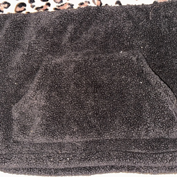 Sherpa leopard print quarter zip pullover sweater - Picture 2 of 5